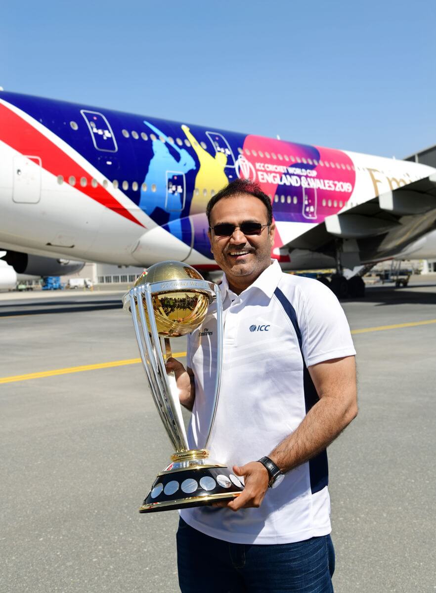 Video: Virender Sehwag plays cricket on Dubai airport tarmac